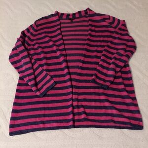 Talbots Pink and Blue Striped Cardigan